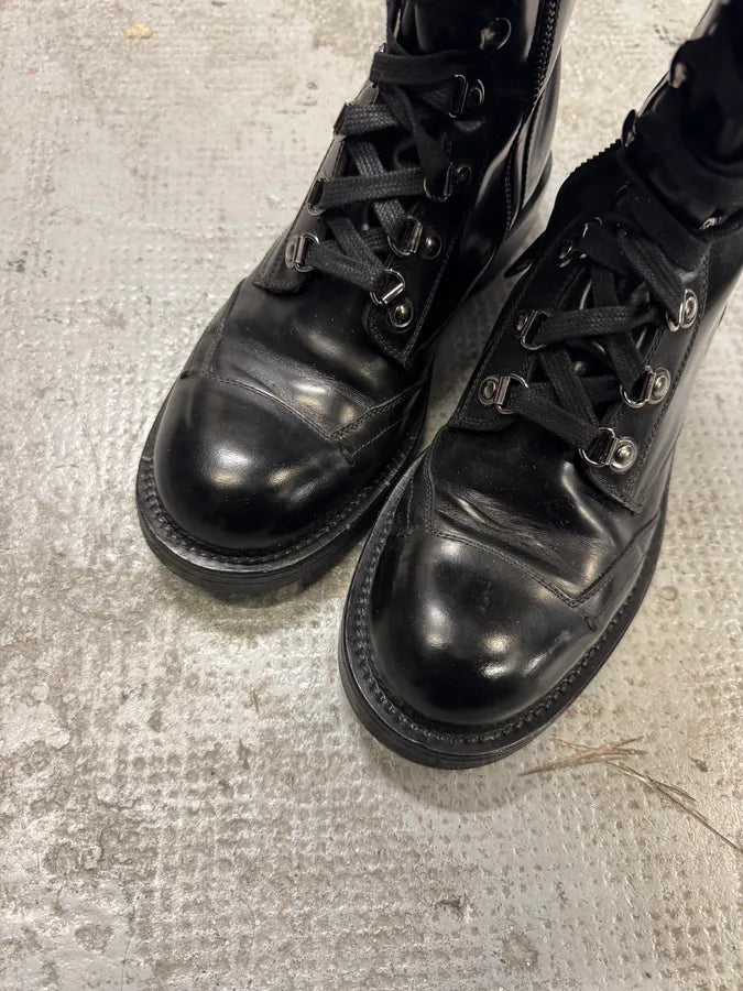 2000 Dolce & Gabbana Embellished Black Ankle Leather Boots (39eu/us6.5) nBmqGeS 3