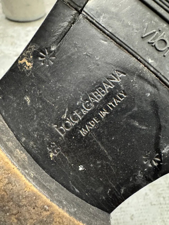 2000 Dolce & Gabbana Embellished Black Ankle Leather Boots (39eu/us6.5) nBmqGeS 4