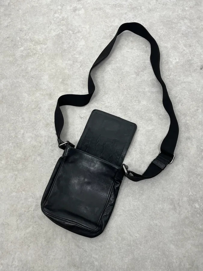 2000 Dolce & Gabbana Men Black Leather Shoulder Bag rgmWnxY 6