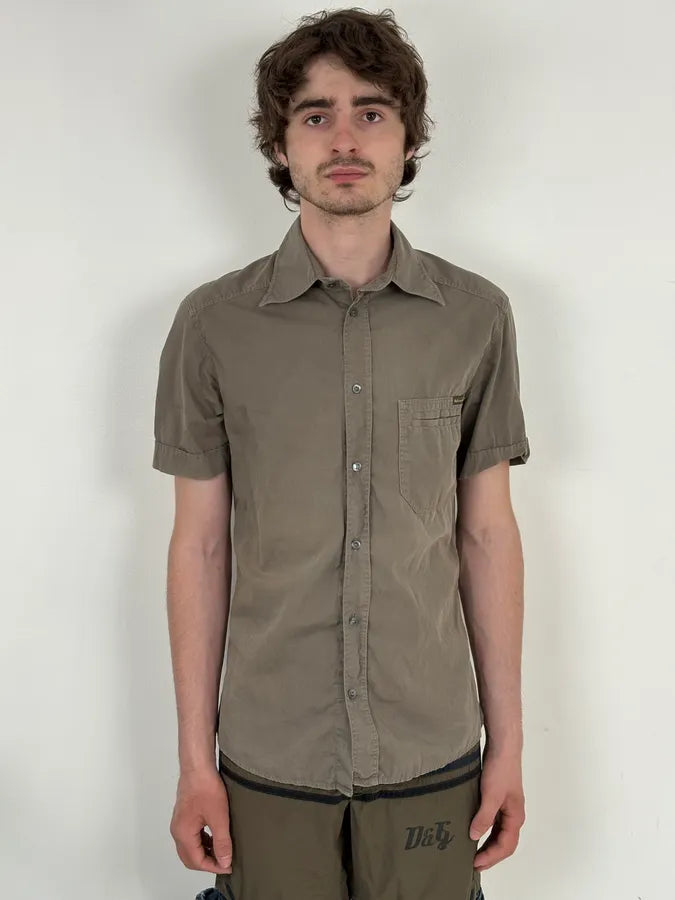 SS2004 Dolce & Gabbana Taupe Cargo Short Sleeves Shirt FyKEeuO 1