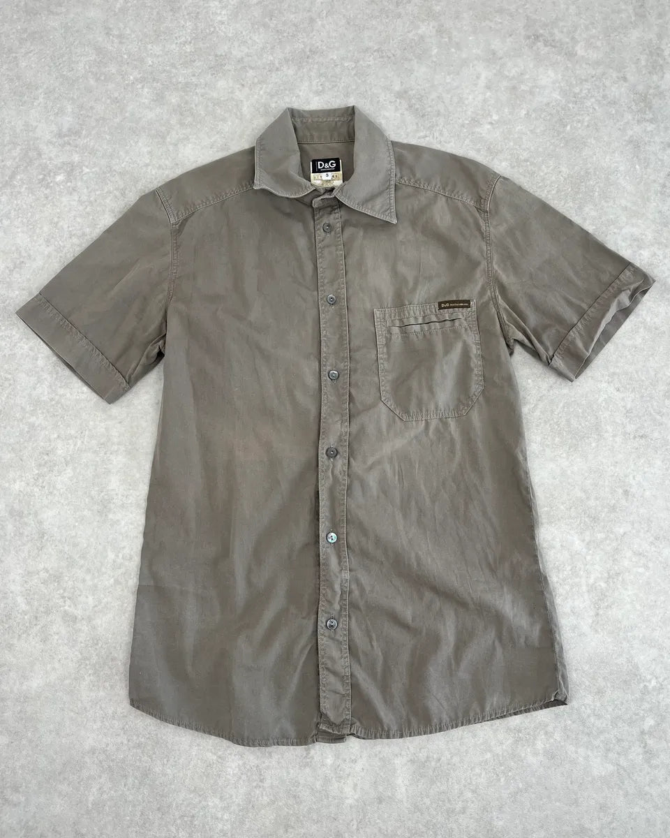 SS2004 Dolce & Gabbana Taupe Cargo Short Sleeves Shirt FyKEeuO 0