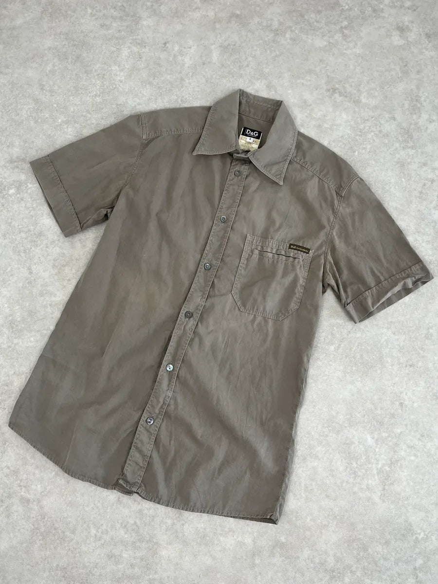 SS2004 Dolce & Gabbana Taupe Cargo Short Sleeves Shirt FyKEeuO 3