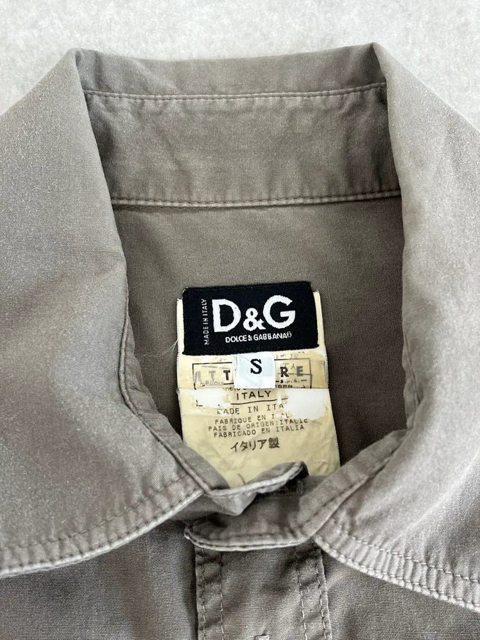 SS2004 Dolce & Gabbana Taupe Cargo Short Sleeves Shirt FyKEeuO 9
