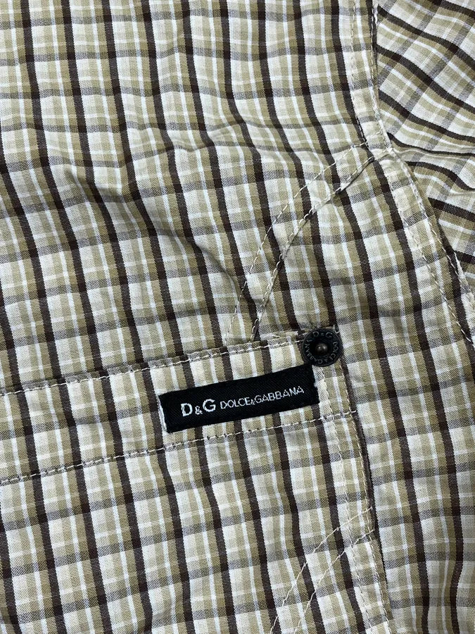 2000s Dolce & Gabbana Checkered Back Plate Shirt QUbHqNn 9