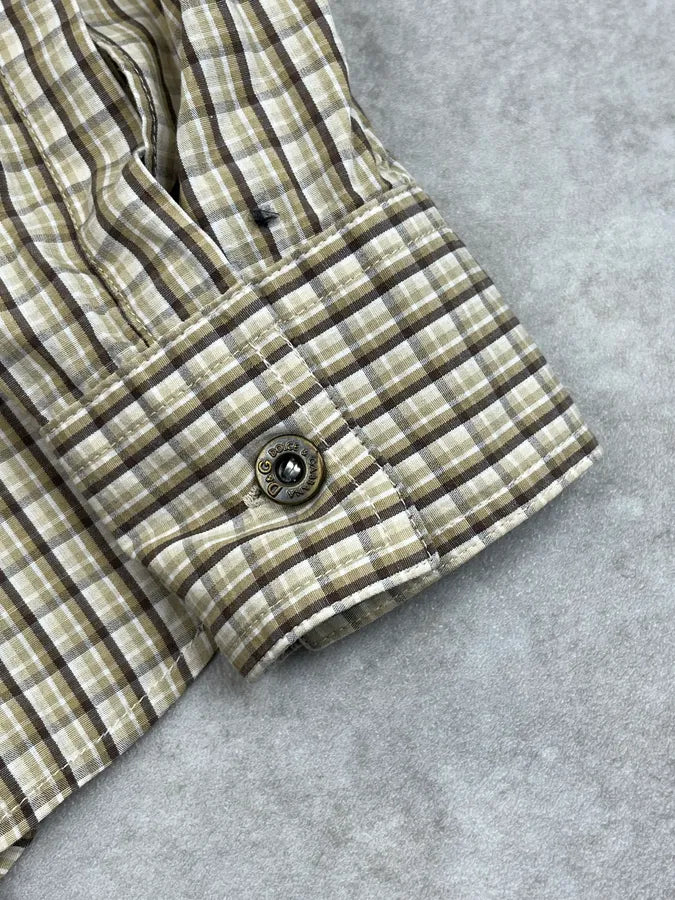 2000s Dolce & Gabbana Checkered Back Plate Shirt QUbHqNn 8