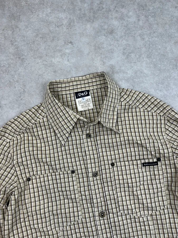 2000s Dolce & Gabbana Checkered Back Plate Shirt QUbHqNn 3