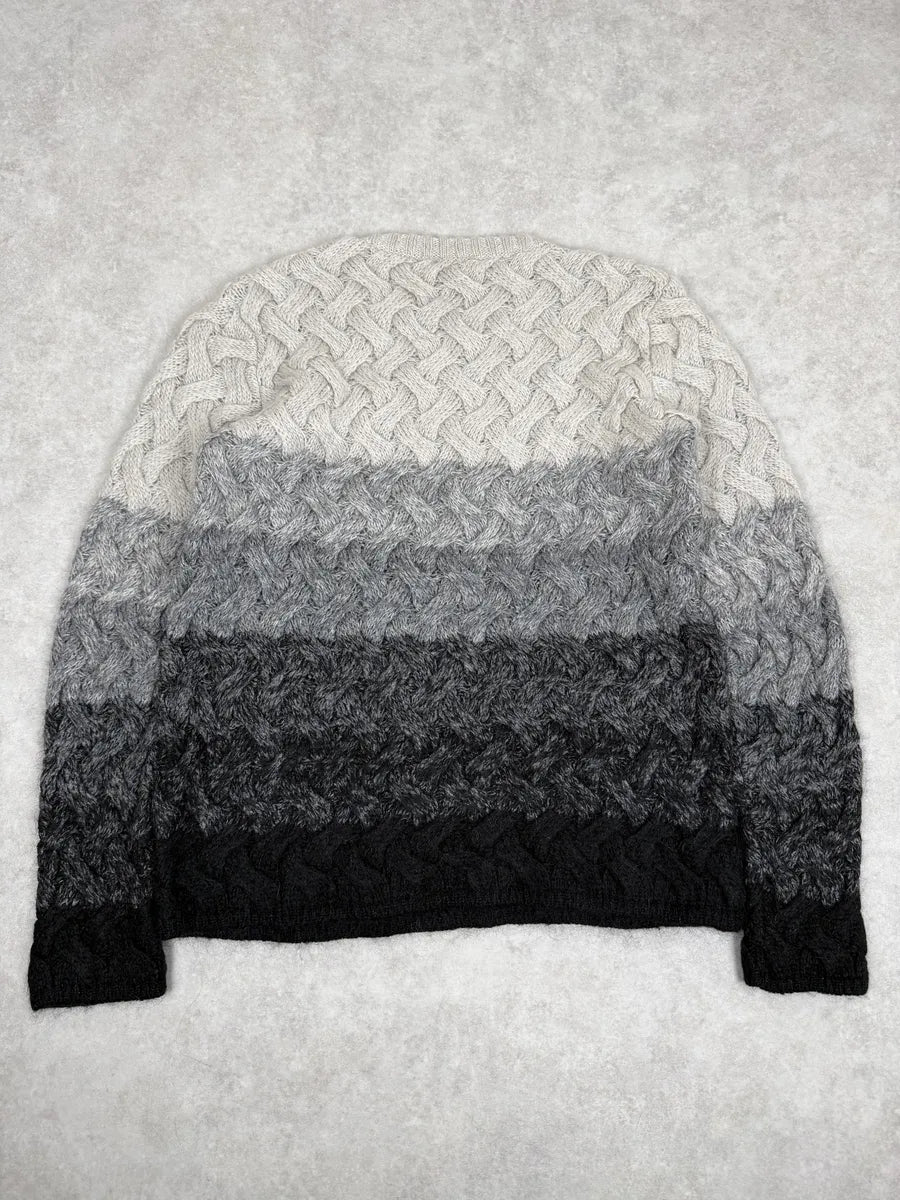 2000 Emporio Armani Grey Wool Layers Gradient Sweater NEzYypL 1