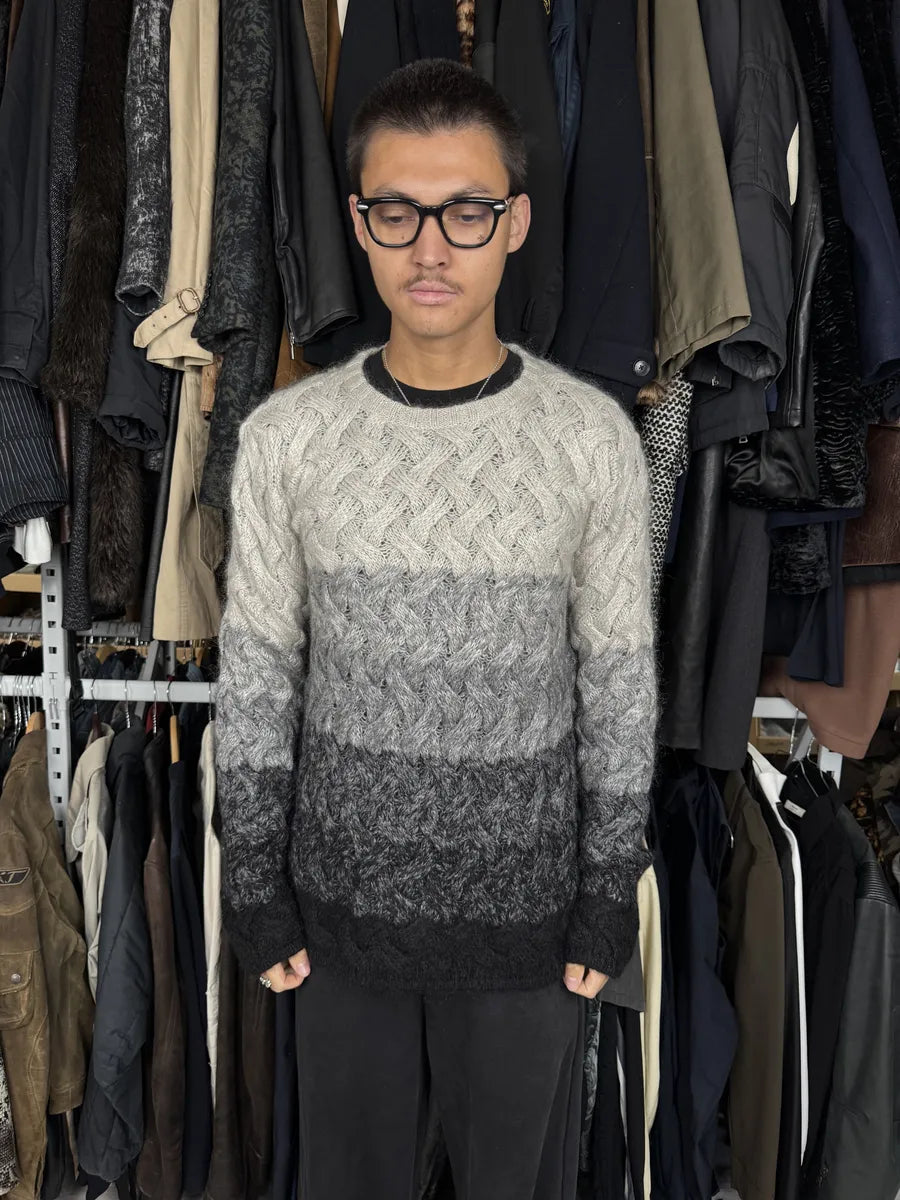 2000 Emporio Armani Grey Wool Layers Gradient Sweater NEzYypL 2