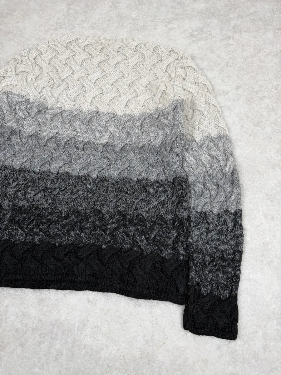 2000 Emporio Armani Grey Wool Layers Gradient Sweater NEzYypL 6