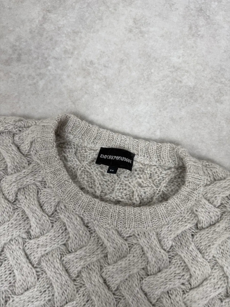 2000 Emporio Armani Grey Wool Layers Gradient Sweater NEzYypL 7