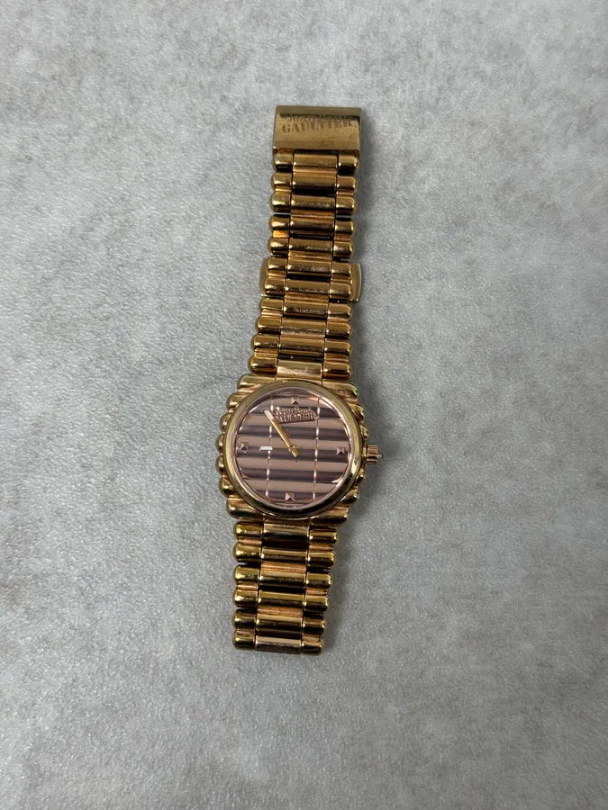 2000 Jean Paul Gaultier Bullet Rose Gold Metal Watch MxYSpkz 1