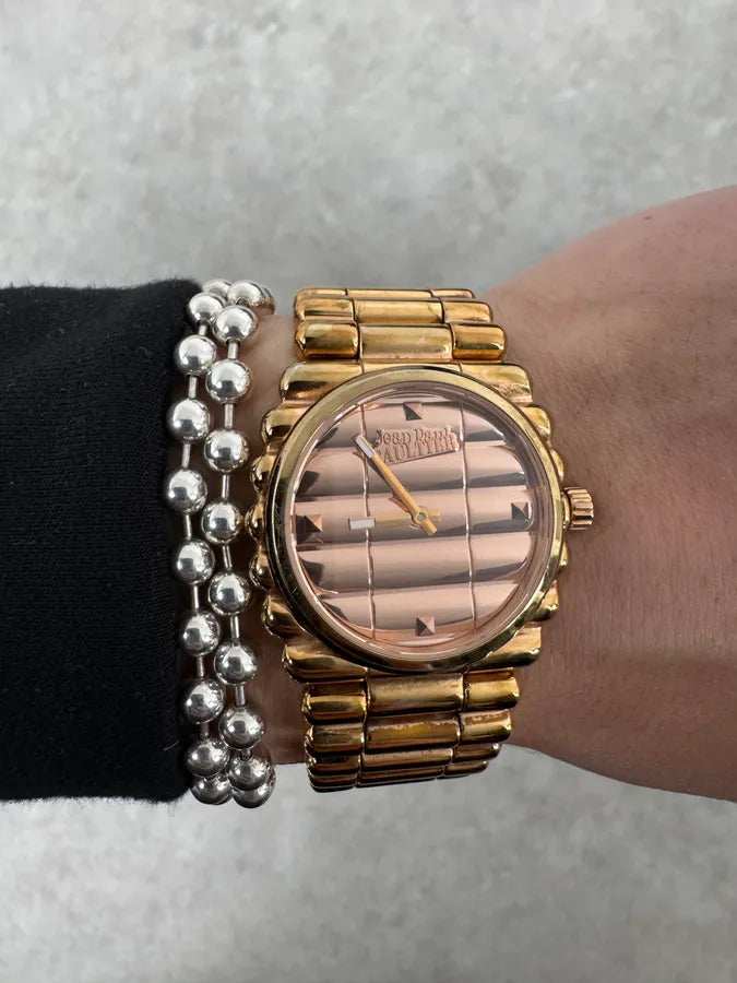 2000 Jean Paul Gaultier Bullet Rose Gold Metal Watch MxYSpkz 3
