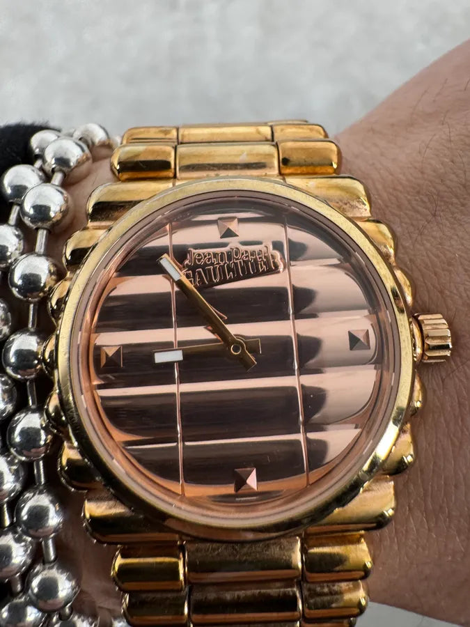 2000 Jean Paul Gaultier Bullet Rose Gold Metal Watch MxYSpkz 4