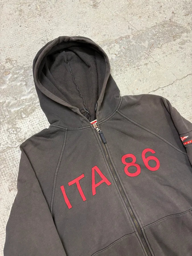 2000s Prada Luna Rossa Italia Faded Black Zip-Up Hoodie EbQXiLi 4
