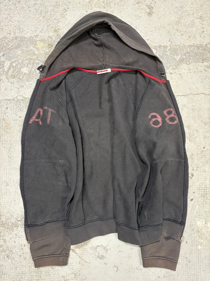2000s Prada Luna Rossa Italia Faded Black Zip-Up Hoodie EbQXiLi 7