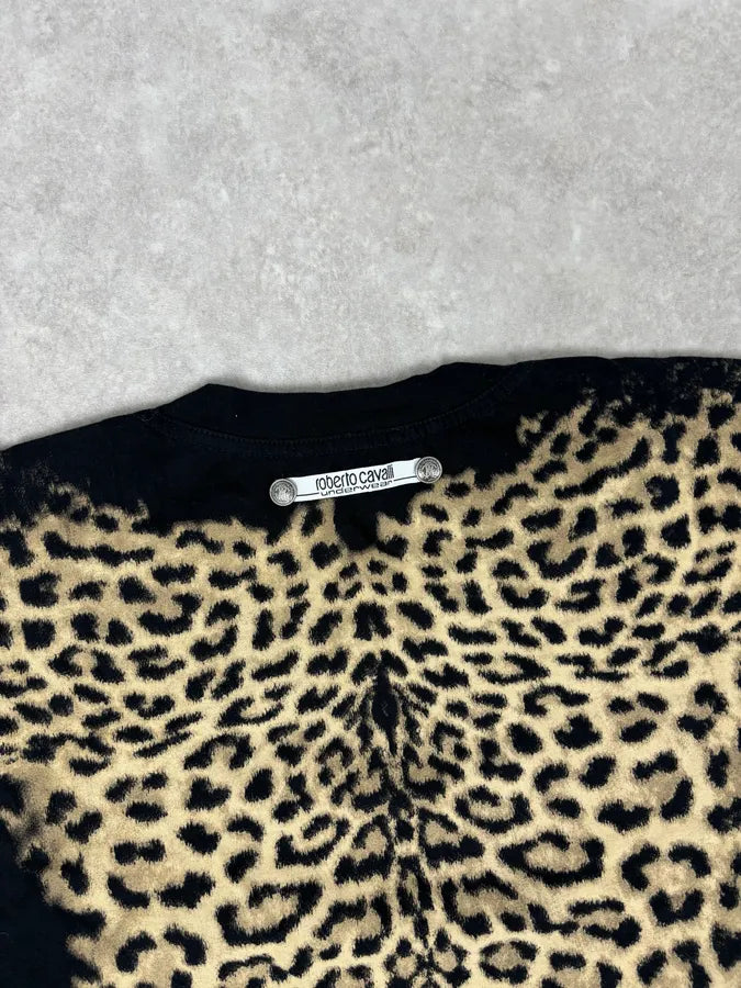 2000s Roberto Cavalli Leopard Hunt Black T-Shirt lqDXIyX 5