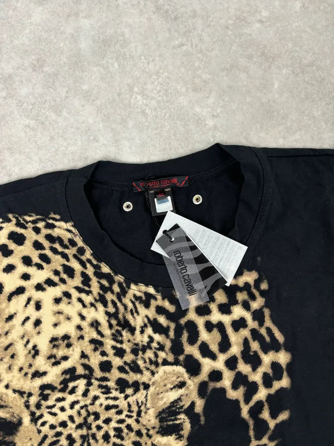 2000s Roberto Cavalli Leopard Hunt Black T-Shirt lqDXIyX 3