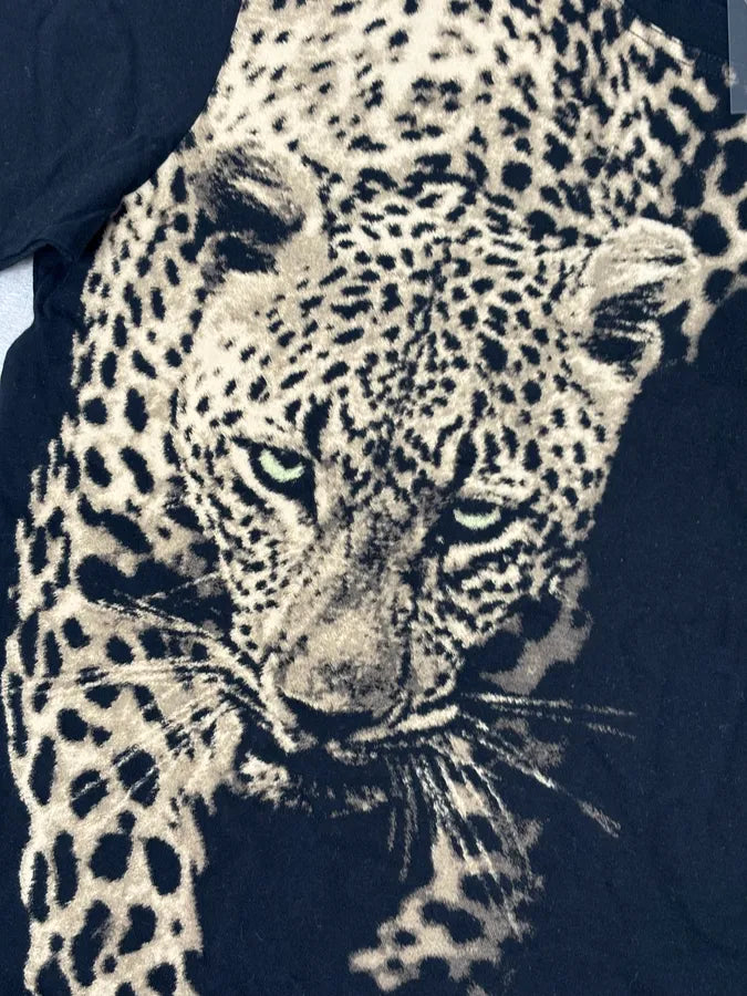 2000s Roberto Cavalli Leopard Hunt Black T-Shirt lqDXIyX 8