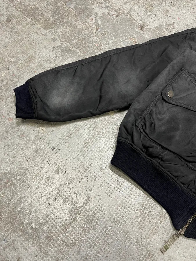 2000 s Armani Black Utility Faded Bomber Jacket (M/L) EbigrnB 5