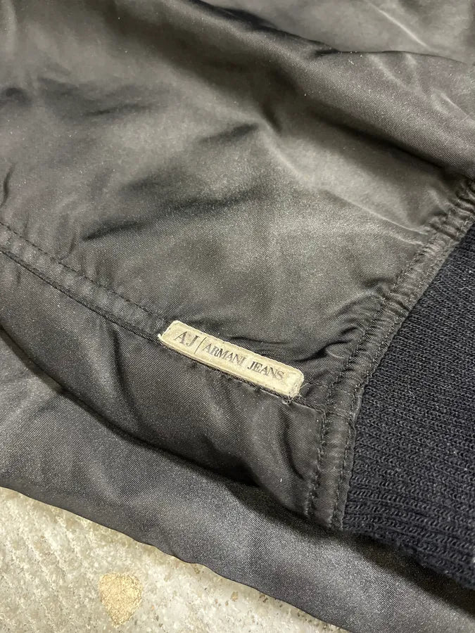 2000 s Armani Black Utility Faded Bomber Jacket (M/L) EbigrnB 6