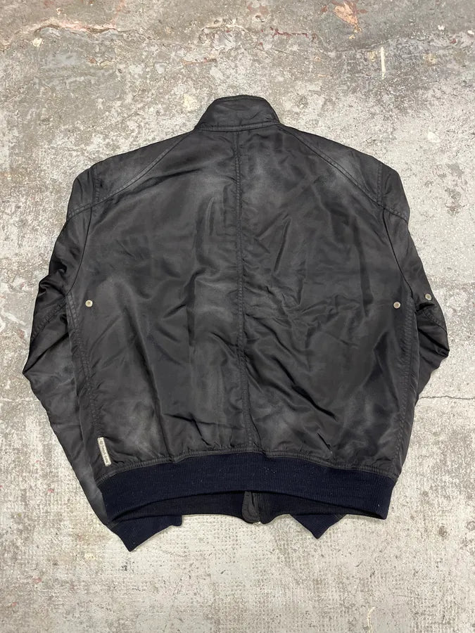 2000 s Armani Black Utility Faded Bomber Jacket (M/L) EbigrnB 7