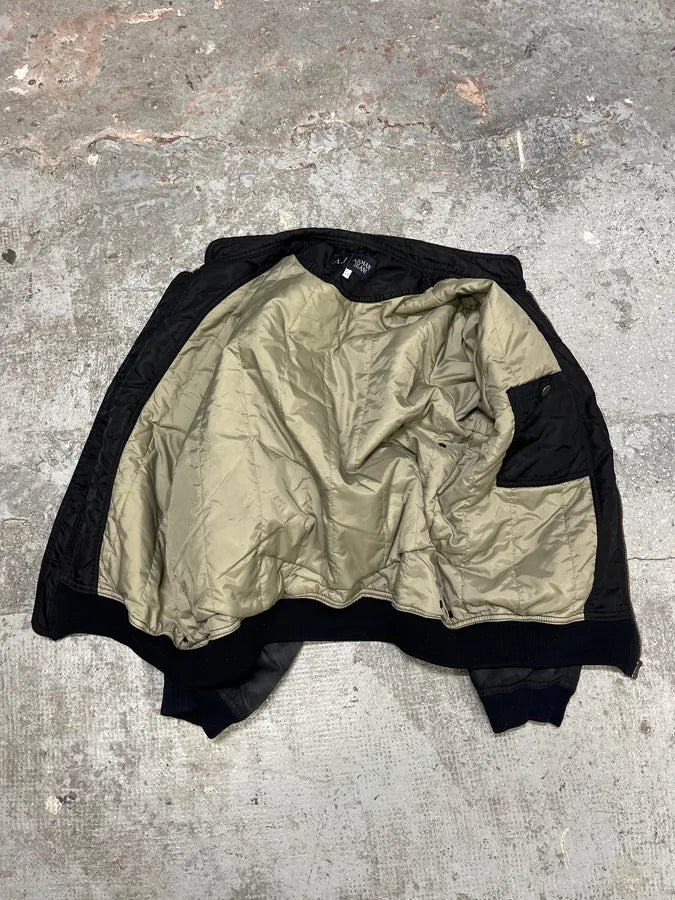2000 s Armani Black Utility Faded Bomber Jacket (M/L) EbigrnB 9