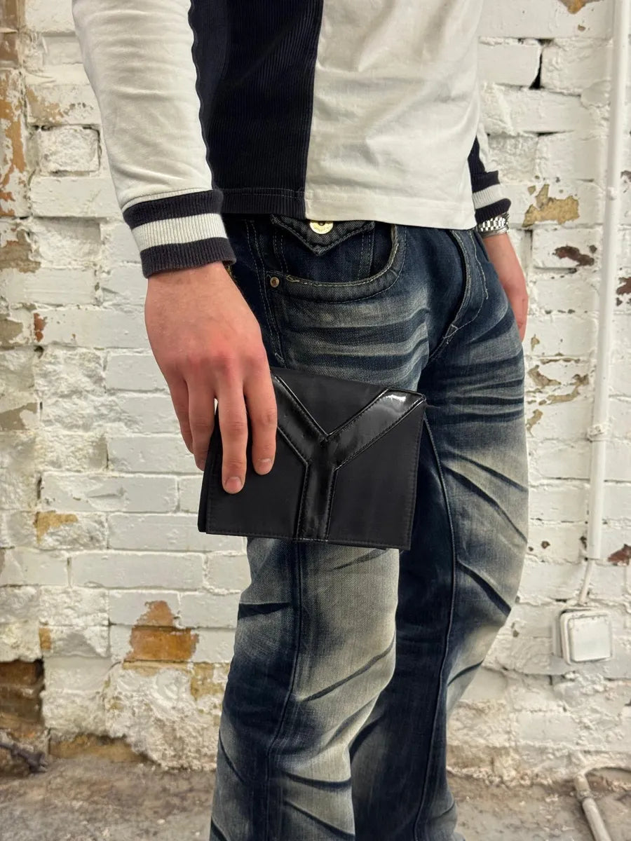 2000 Yves Saint Laurent Parfum Y Logo Black Wallet kRbDAft 1