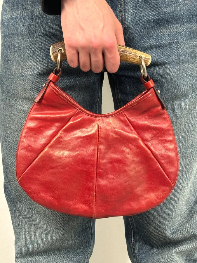 2000 Yves Saint Laurent Red Leather Mombasa Shoulder Bag SRfVPxP 2