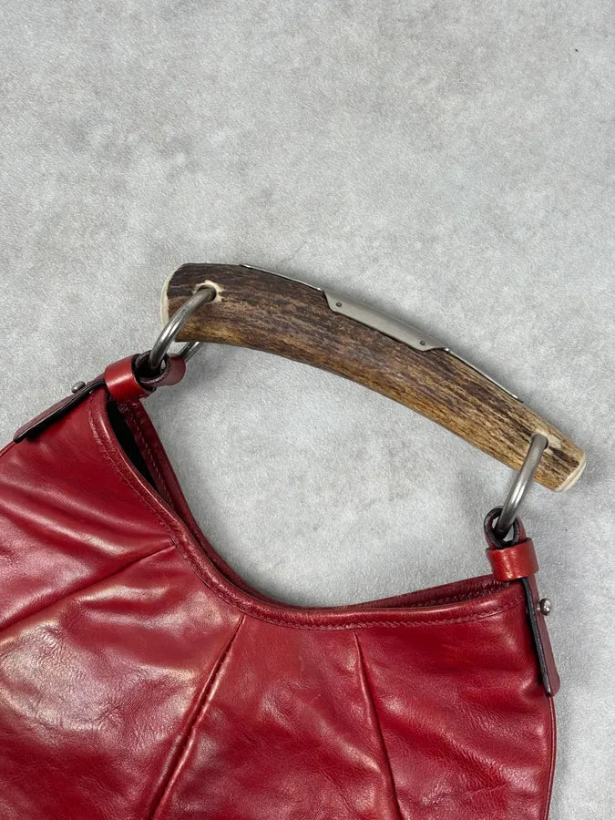 2000 Yves Saint Laurent Red Leather Mombasa Shoulder Bag SRfVPxP 6