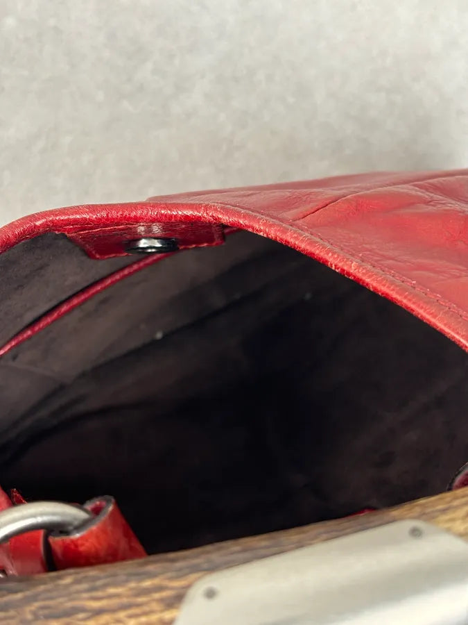 2000 Yves Saint Laurent Red Leather Mombasa Shoulder Bag SRfVPxP 11