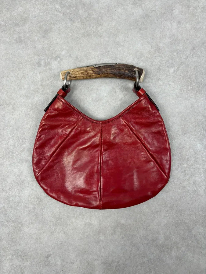 2000 Yves Saint Laurent Red Leather Mombasa Shoulder Bag SRfVPxP 4