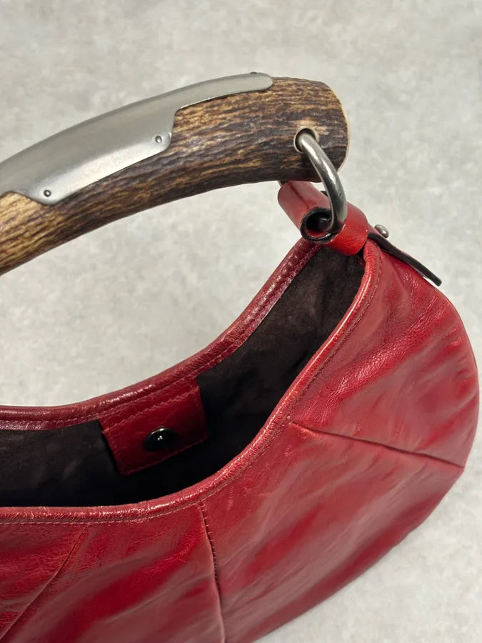 2000 Yves Saint Laurent Red Leather Mombasa Shoulder Bag SRfVPxP 10