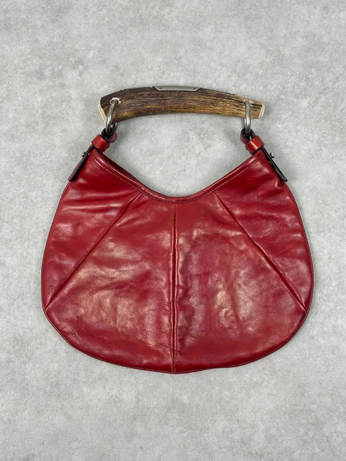 2000 Yves Saint Laurent Red Leather Mombasa Shoulder Bag SRfVPxP 0