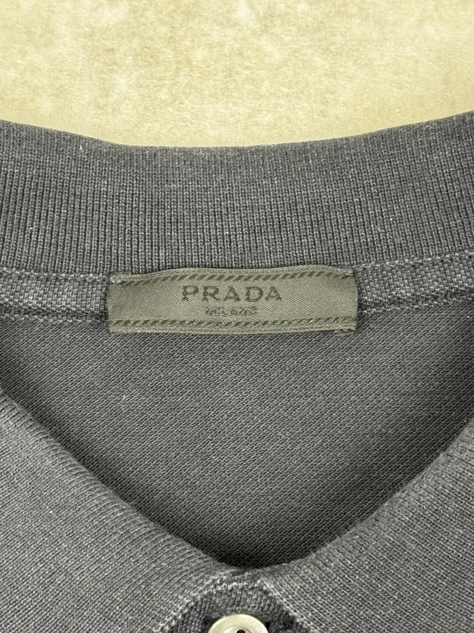 SS2011 Prada Navy Striped Collar Polo GvIfxzI 9