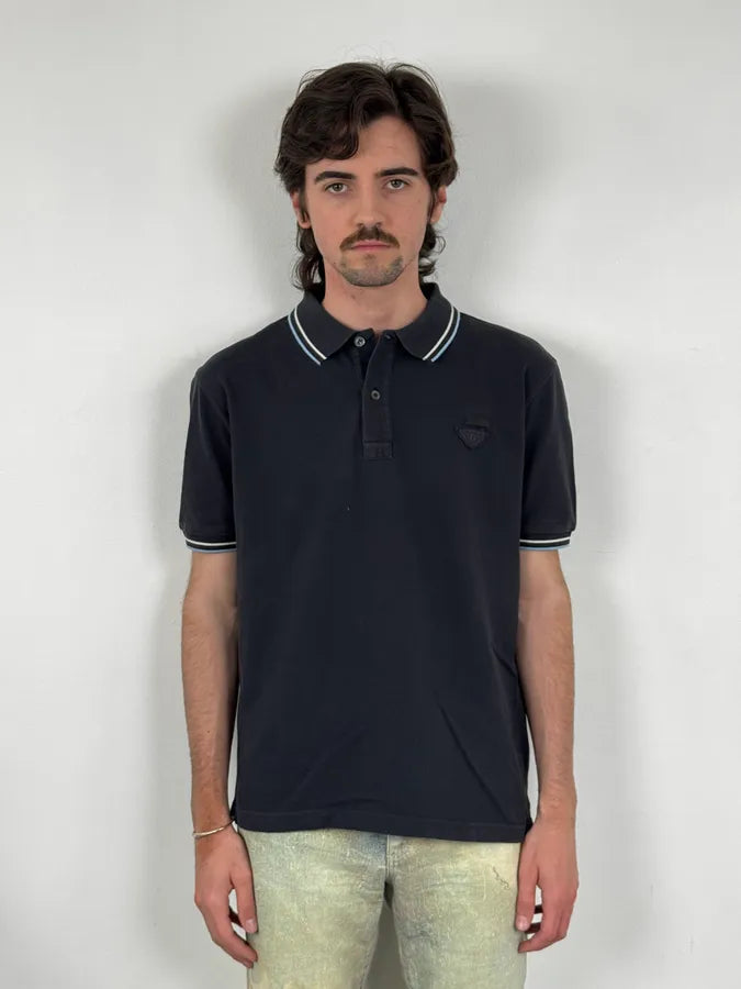 SS2011 Prada Navy Striped Collar Polo GvIfxzI 1