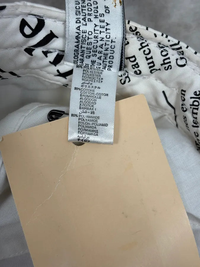 2010s John Galliano White Newspaper Baseball Cap UgzuQBG 7