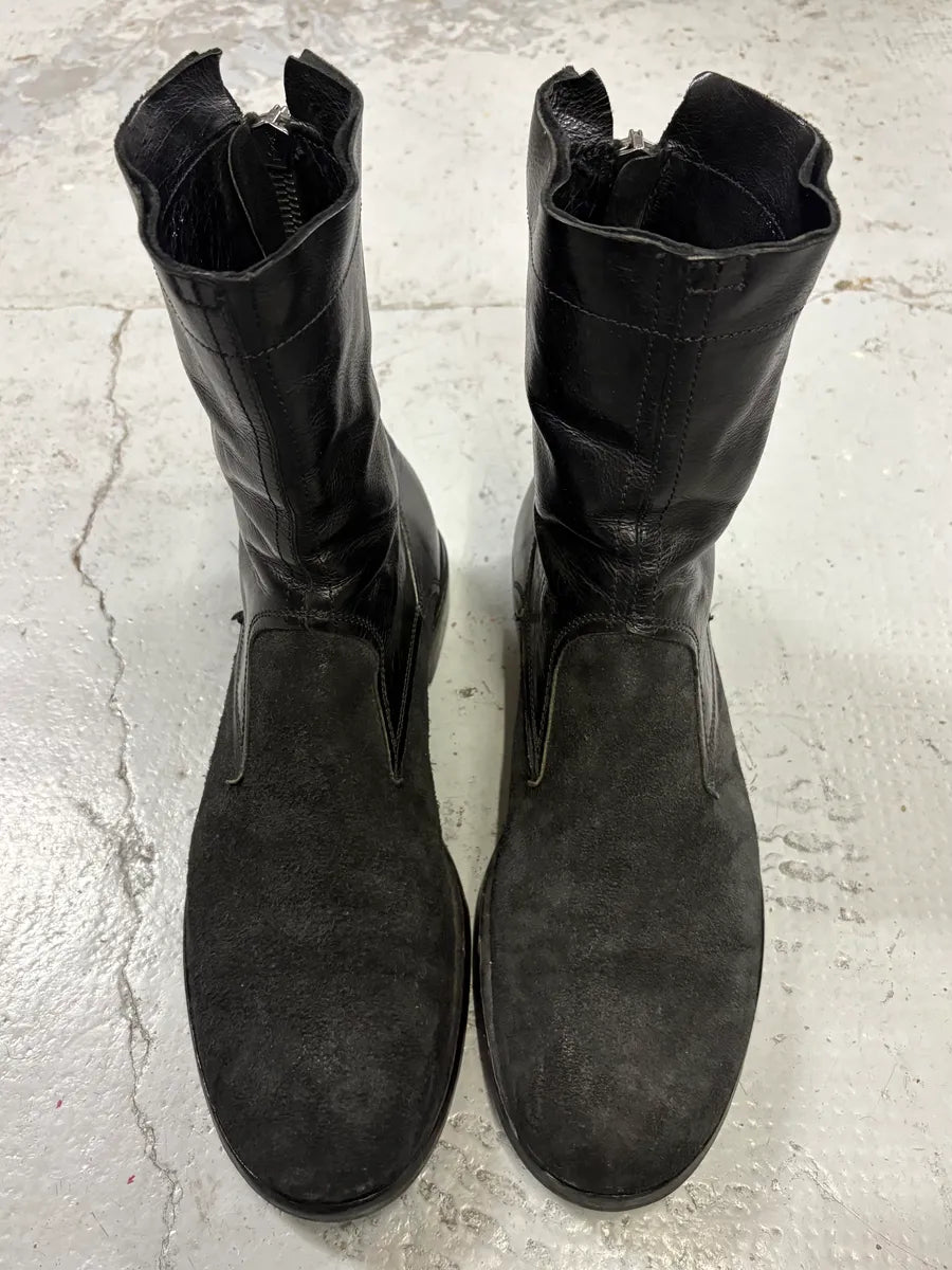 2000a Yves Saint Laurent Black Suede Leather Chelsea Boots  RssXRxL 1