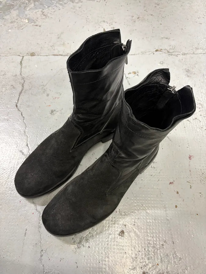 2000a Yves Saint Laurent Black Suede Leather Chelsea Boots  RssXRxL 2
