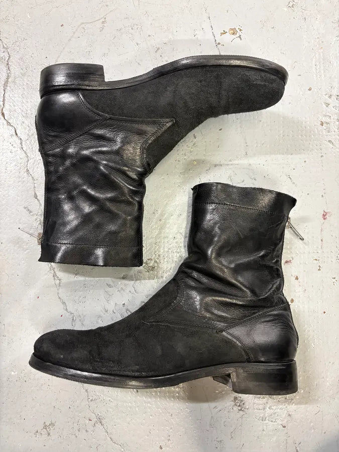 2000a Yves Saint Laurent Black Suede Leather Chelsea Boots  RssXRxL 3