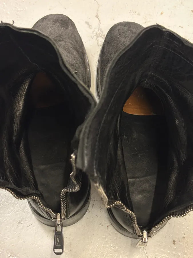2000a Yves Saint Laurent Black Suede Leather Chelsea Boots  RssXRxL 8