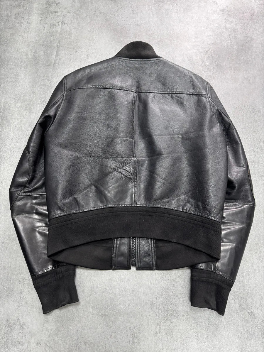 2000s Acne Studios Black Leather Bomber Jacket yITZPRQ 1