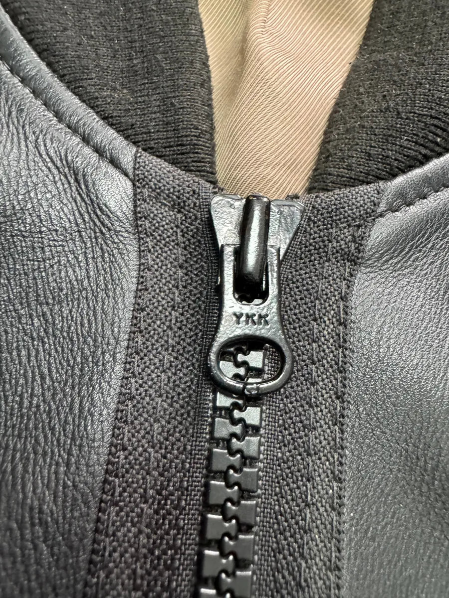 2000s Acne Studios Black Leather Bomber Jacket yITZPRQ 7