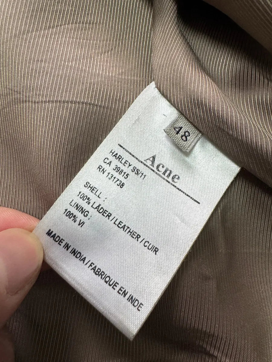 2000s Acne Studios Black Leather Bomber Jacket yITZPRQ 9