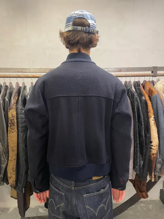 2000s Acne Studios Cropped Wool Buttoned Navy Jacket (L) 4