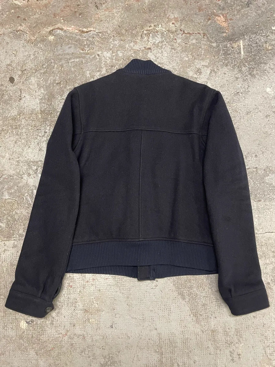 2000s Acne Studios Cropped Wool Buttoned Navy Jacket (L) 5
