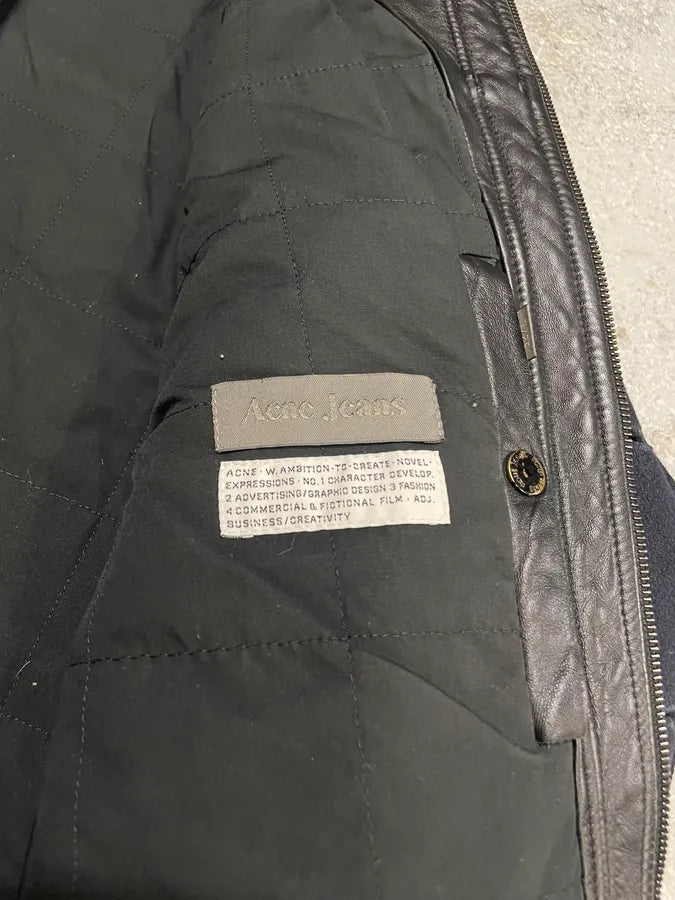 2000s Acne Studios Cropped Wool Buttoned Navy Jacket (L) 9