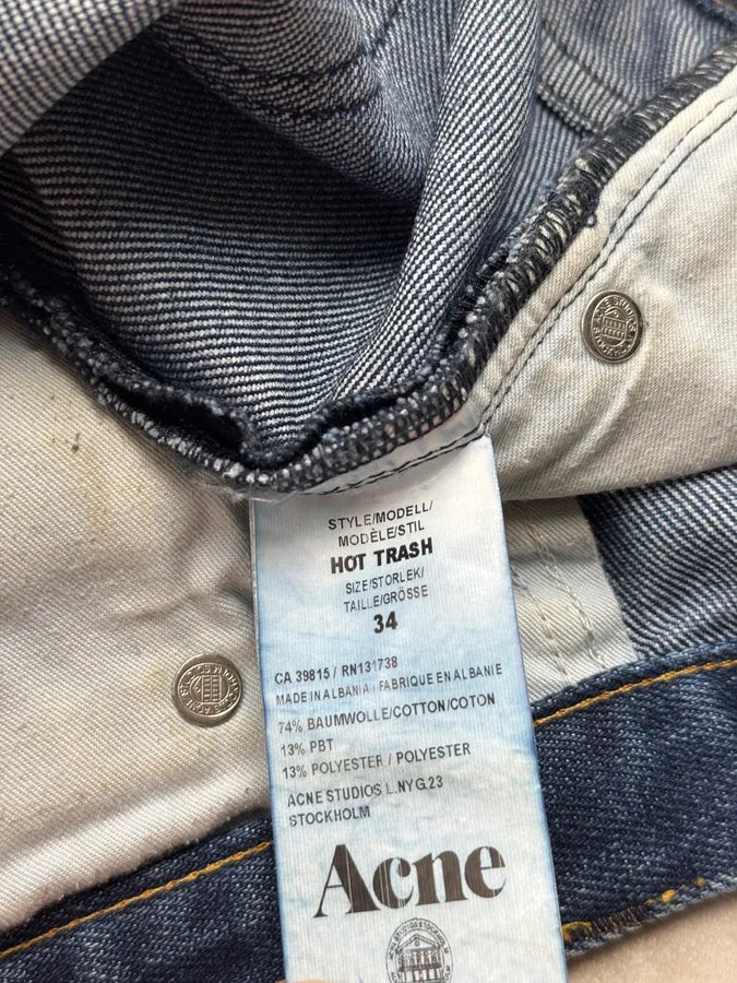2000s Acne Studios Distressed Hot Trash Leg Blue Denim Jeans ZEgUFtb 10