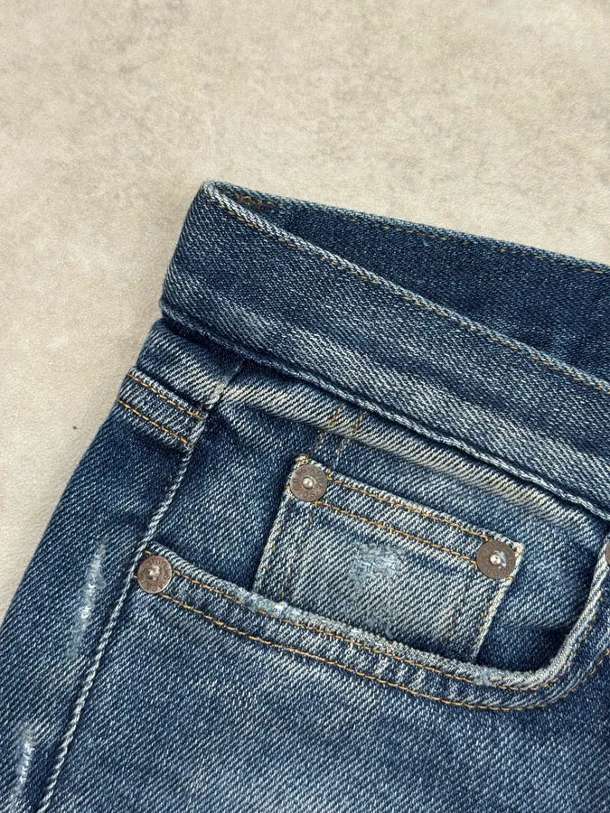 2000s Acne Studios Distressed Hot Trash Leg Blue Denim Jeans ZEgUFtb 9