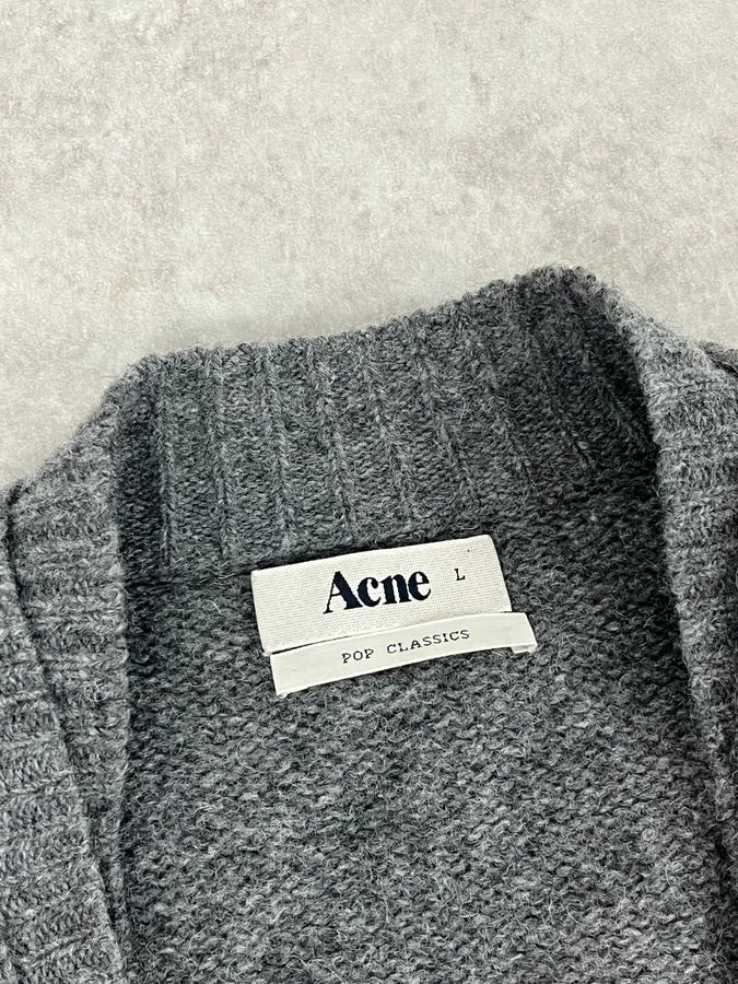 AW2010 Acne Studios Grey Wool Cardigan KhZraJL 8