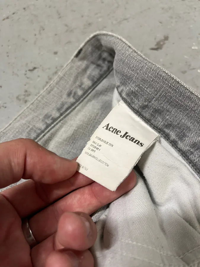 2000s Acne Studios Max Clay Grey Slim Riped Denim Jeans (M) LnJRFEZ 11